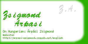 zsigmond arpasi business card