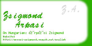 zsigmond arpasi business card